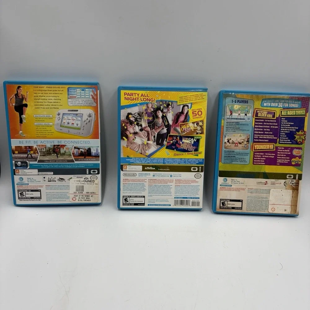 LOT OF 3 Wii U Games Bundle Just Dance‎ Kids 2014 Sing Party Your Shape Fitness